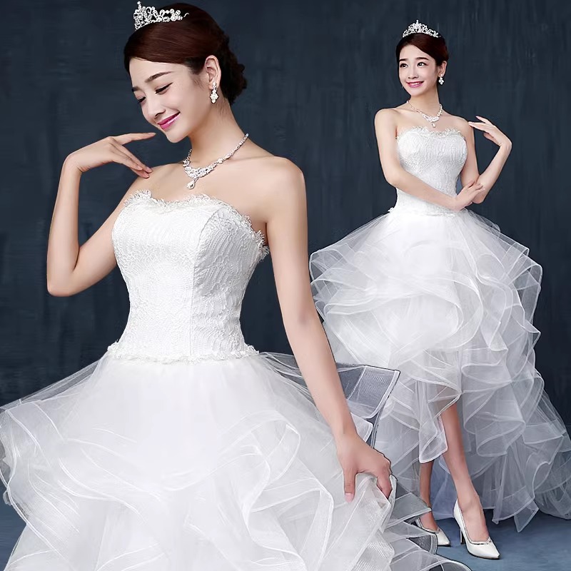 Photography Natural Lighting Basics - Leichtes Hochzeitskleid, koreanischer Brautstil, abwischbare Brust,