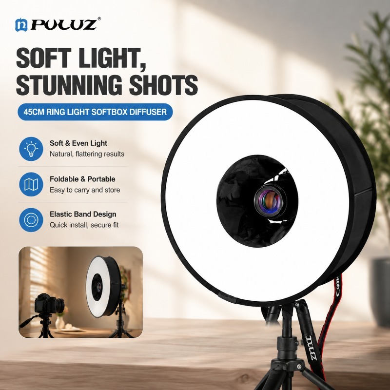 Photography Lighting Type - Faltbarer 45cm Ringblitz-Softbox aus Puluz, universeller