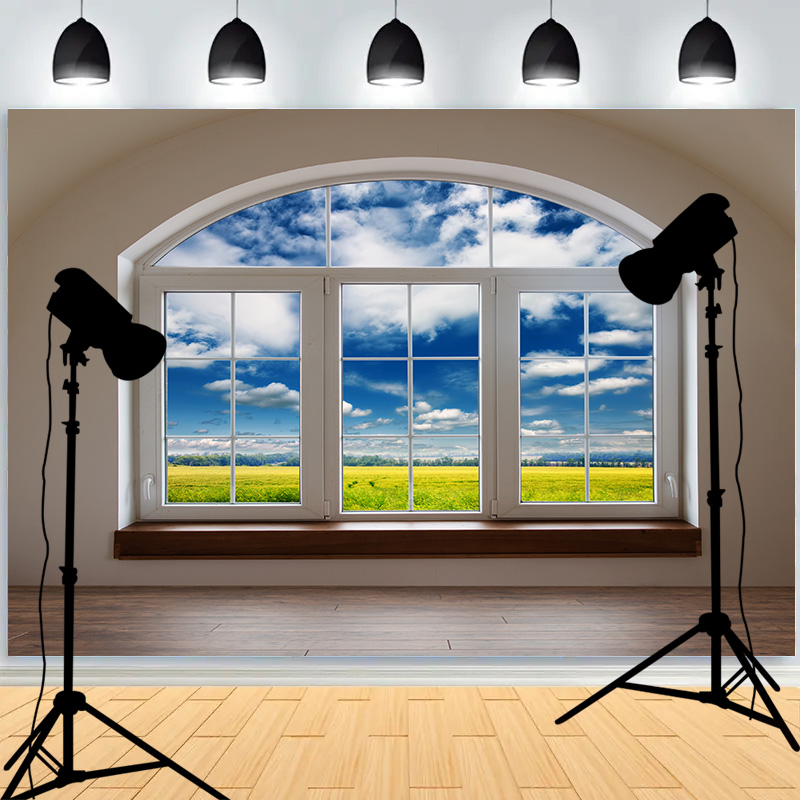 Portrait Photography With Lighting - Indoor-Bühnen-Hintergrund mit Farbverläufen und Halo-Beleuchtung für