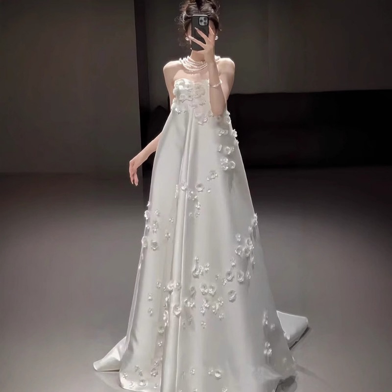 Photography Natural Lighting Basics - Französisches Trägerloses Satin-Hochzeitskleid, Damen Neuheit 2026,