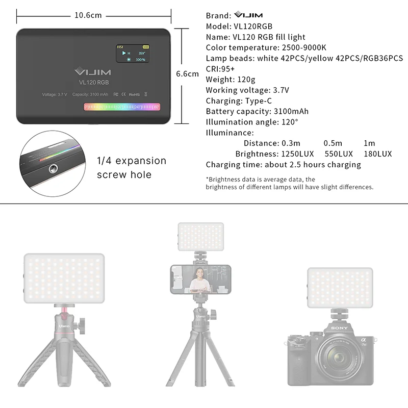 2026 Neu 120 RGB Taschen-Fill- – Photography Lighting Color Bewertung und Preis