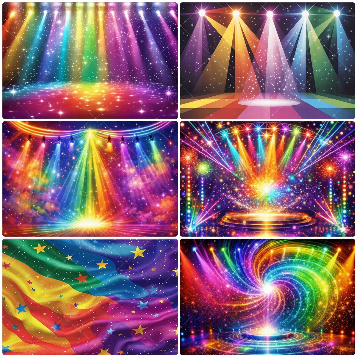 Bunter Regenbogen-Bühnenlicht- – Photography Lighting Backdrop Bewertung und Preis