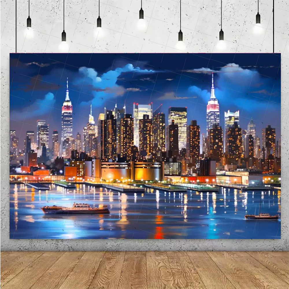 Nachtansicht Hochhaus Gebäude  – Photography Lighting Backdrop Bewertung und Preis